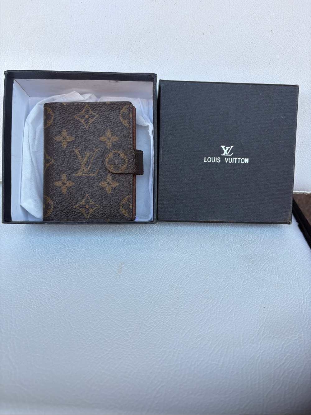 Monogram Compact card holder in Brown and Gold LV
